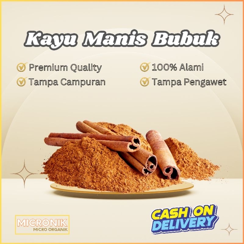 

Kayu Manis Bubuk Premium tampa campuran - Rempah Rempah Kayu manis - Bumbu dapur Kayu Manis