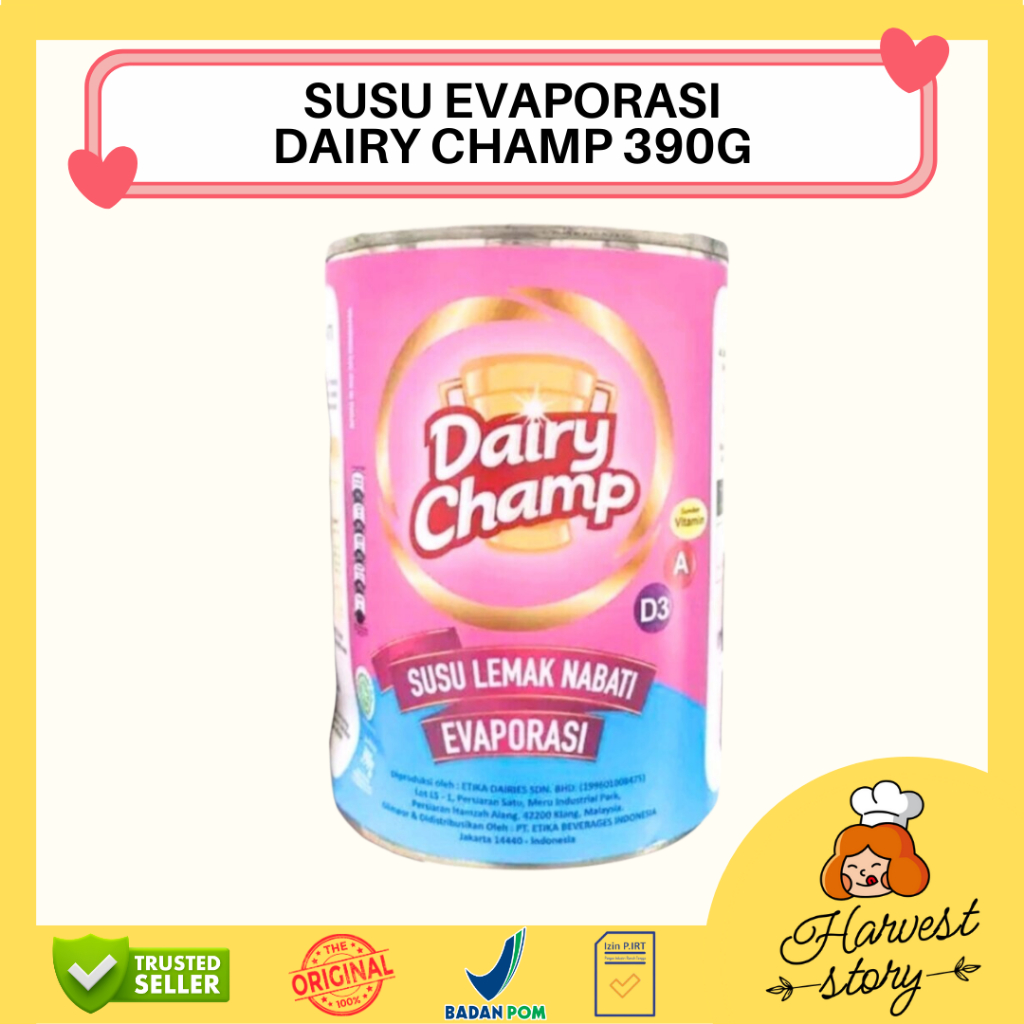

SUSU EVAPORASI DAIRY CHAMP 390 GR / DAIRY CHAMP SUSU EVAPORASI 390GR