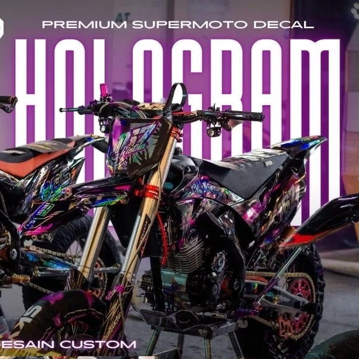 DECAL SUPERMOTO WR KEREN FULL HOLOGRAM