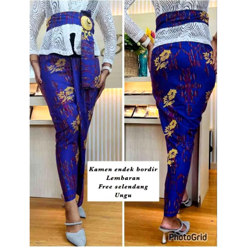 Kamen lembaran katun morif endek bordir sugeng | kamen lembaran katun endek
