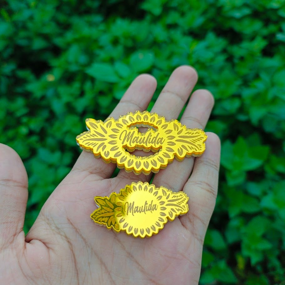 TANPA PO PIN BROS AKRILIK MOTIF / PIN BROS HIJAB AKRILIK MIRROR / AKRILIK PIN BROS GOLD ROSEGOLD SIL