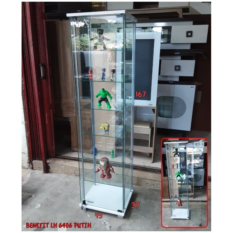Lemari Hias /Lemari Tas 1 Pintu Minimalis Kaca