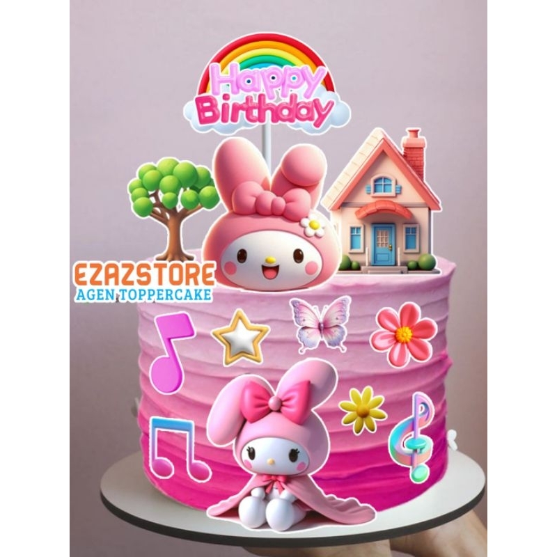 my melody, toper kue my melody,hiasan kue,toper cake, toper tema my melody