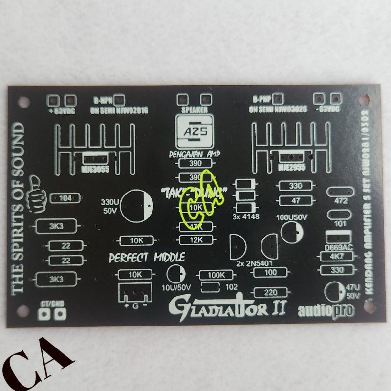 PCB POWER AMPLIFIER GLADIATOR SAFARI MODIF FOR MIDDLE TAK DUNG
