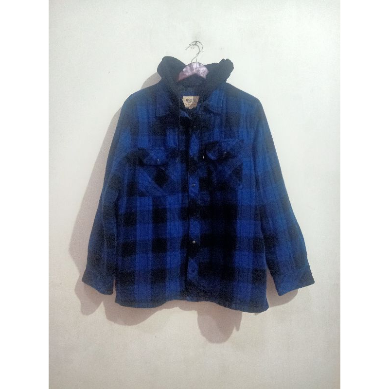 Flannel hoodie boston traders preloved murah