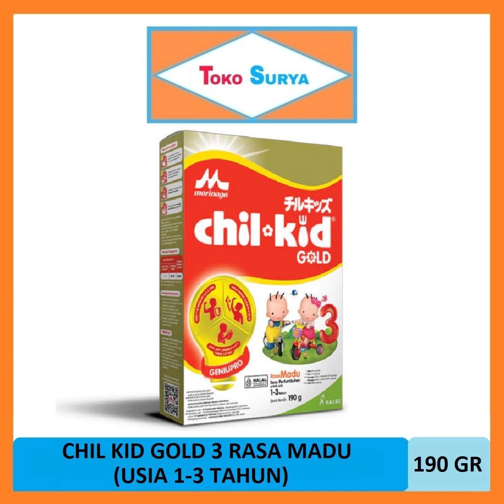 

Morinaga Chilkid Gold 3 Rasa Madu Usia 1-3 Tahun Susu Pertumbuhan Anak Bubuk 190 Gr