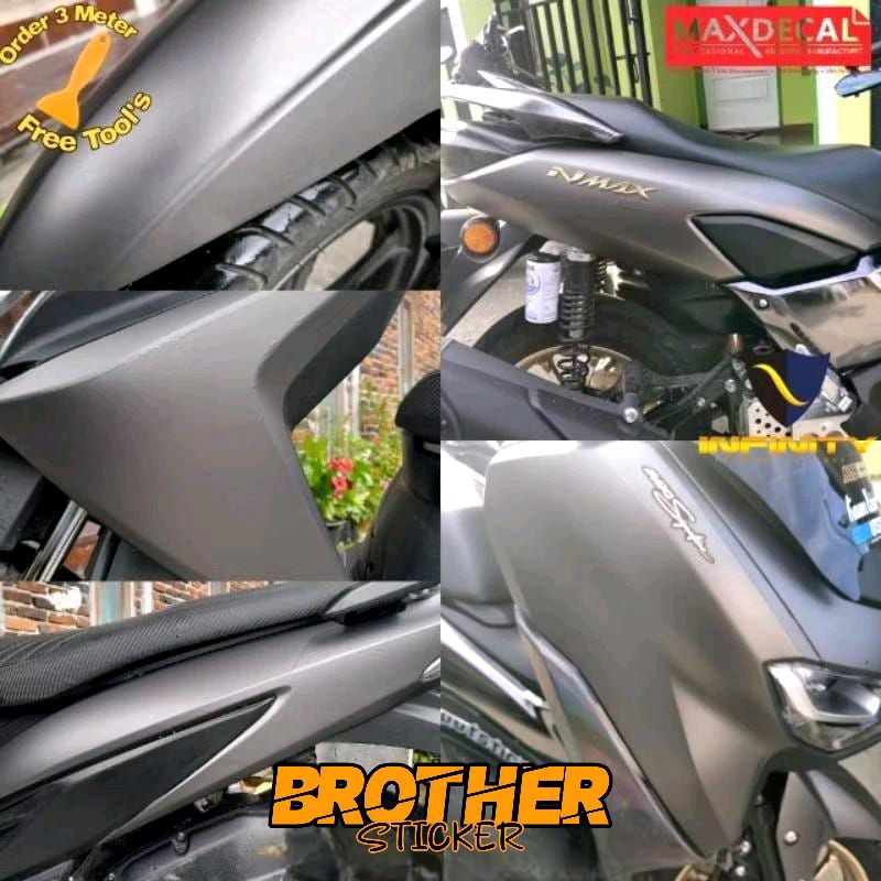 Stiker skotlet abu abu grey metalic doff kualitas premium