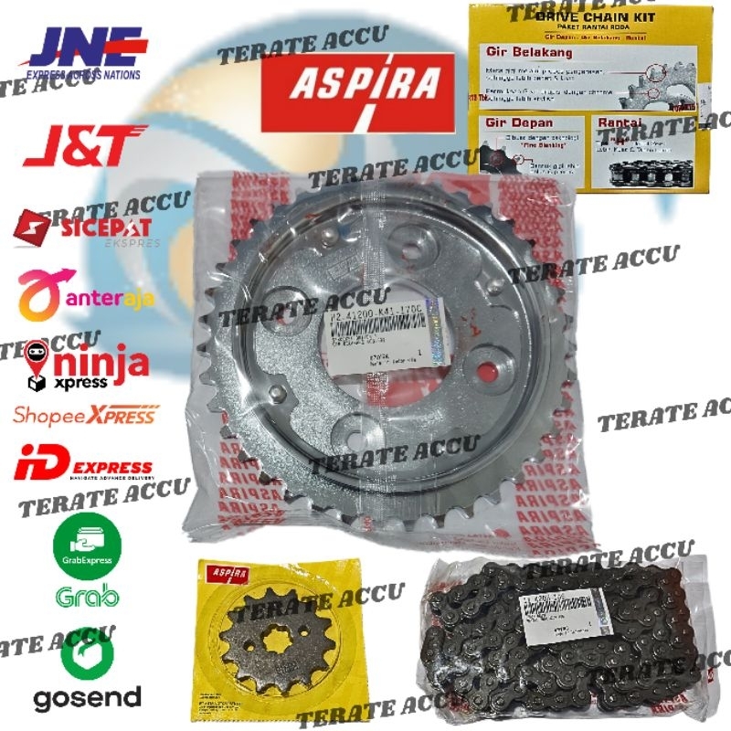 Gear Set Rantai Motor ASPIRA Supra X 125 FI New ASTRA OTOPARTS