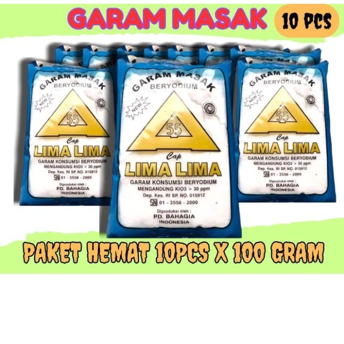 

Paket [ 10 pcs ] Garam masak Halus Garam Dapur Beryodium Kualitas Super