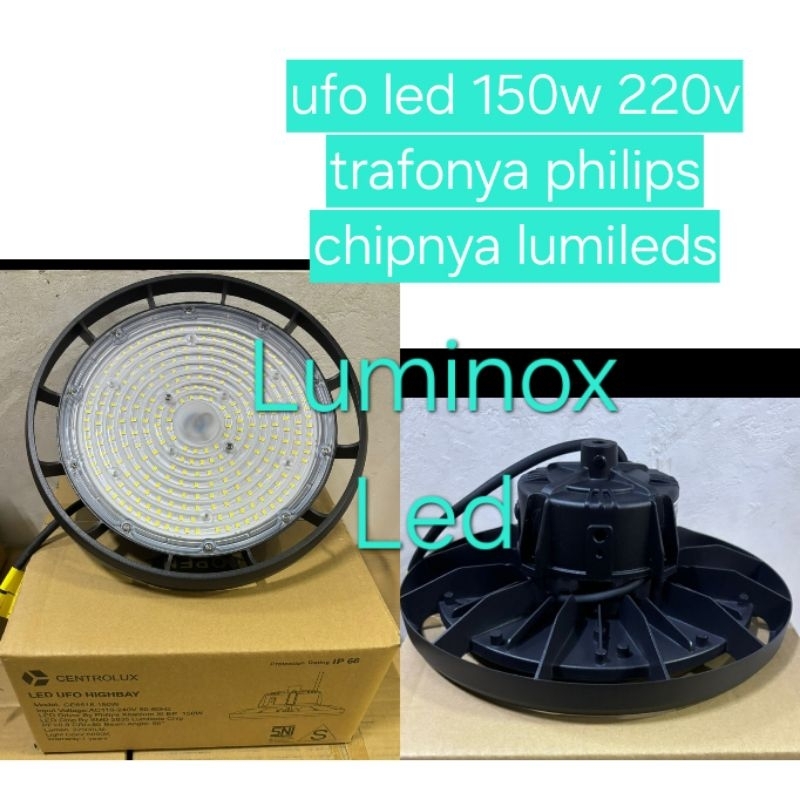 lampu ufo smd lumileds 100w 150w / gantung industri highbay 100watt 150watt trafonya philip 220volt