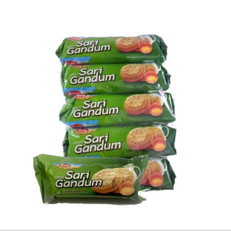 

Roma Sari Gandum Biskuit Dengan Gandum Utuh & Susu 149g (1 pack/5 bks)