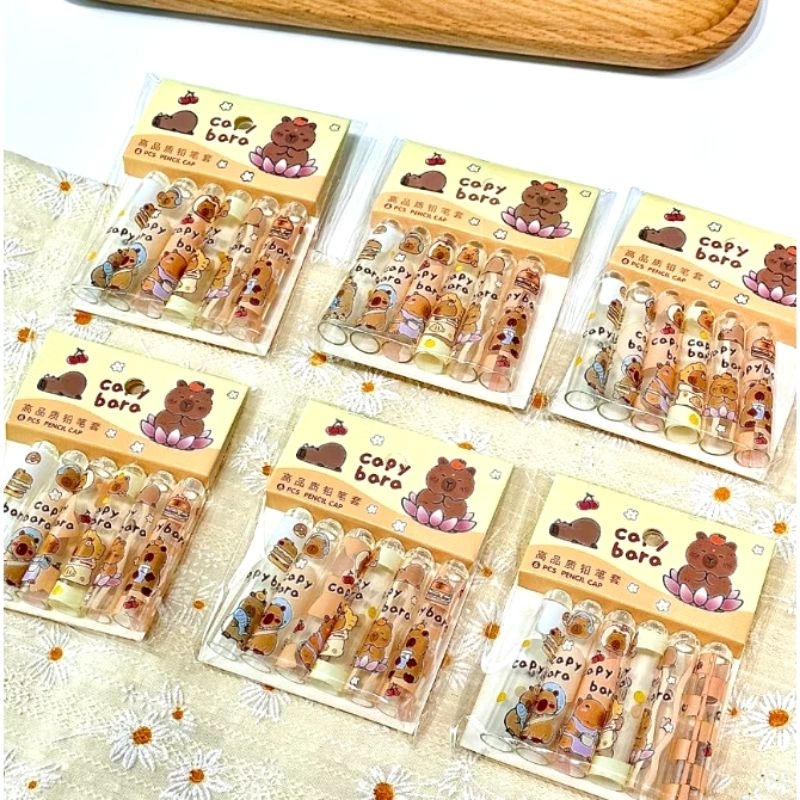 

SET 6pc Penutup pensil lucu capybara