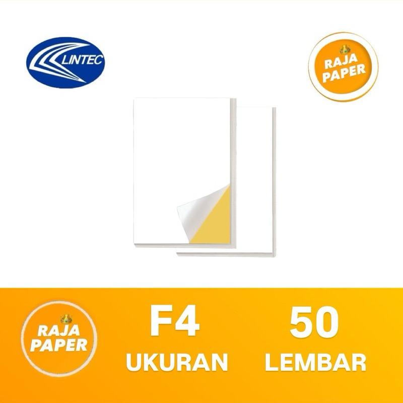 

Kertas Sticker Chromo Glossy Ukuran F4 50 Lembar By LINTEC ( 215 Mm x 330 Mm ) / ( 21.5 Cm x 33 Cm ) 50 Lbr 50 Pcs Stiker Kromo Cromo Bontak Bontax Mengkilap