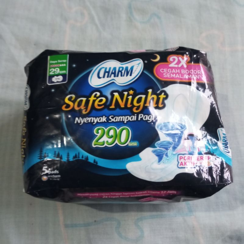Pembalut CHARM Safe Night 29cm isi 5pads