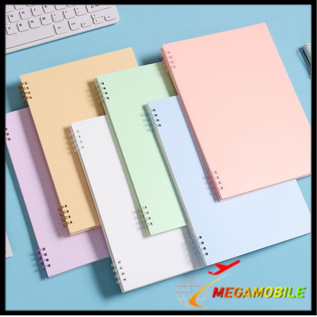 

MM Notebook A5 Buku Catatan 80 Lembar Buku Diary Aesthetic Sketch Book 8 Lubang Binder Buku Tulis Sekolah Kantor Notebook Jurnal Spiral Cover Pastel