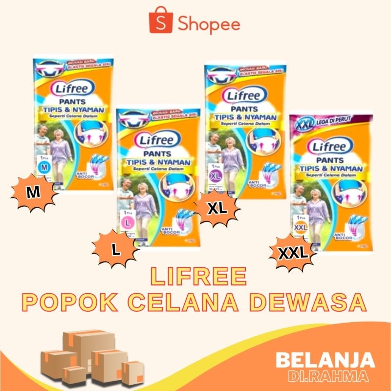 LIFREE POPOK CELANA DEWASA M L XL 12PCS / POPOK DEWASA / POPOK CELANA / POPOK MURAH / PAMPERS CELANA