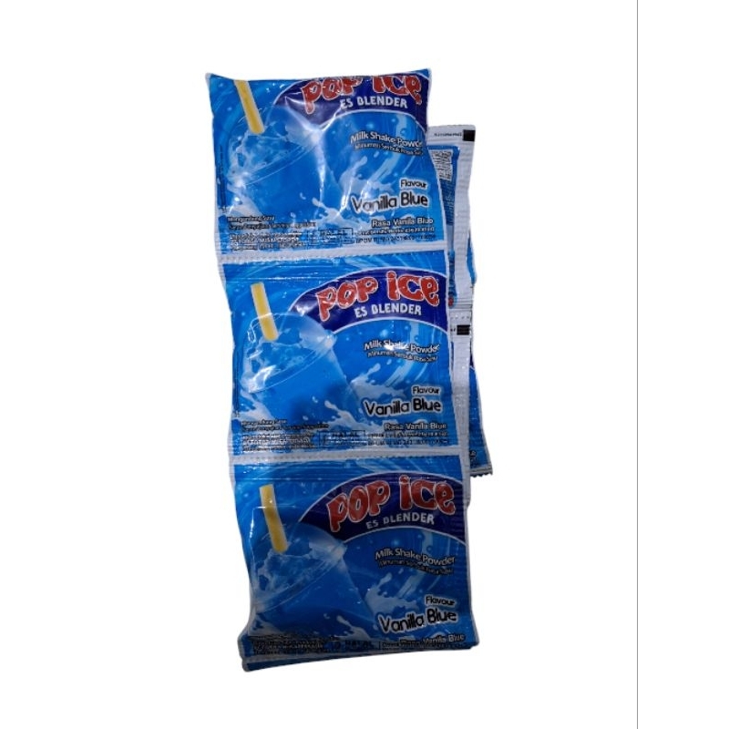 

Pop Ice Rasa Vanila Blue Sachet 1 Renceng Isi 10 × 23gr