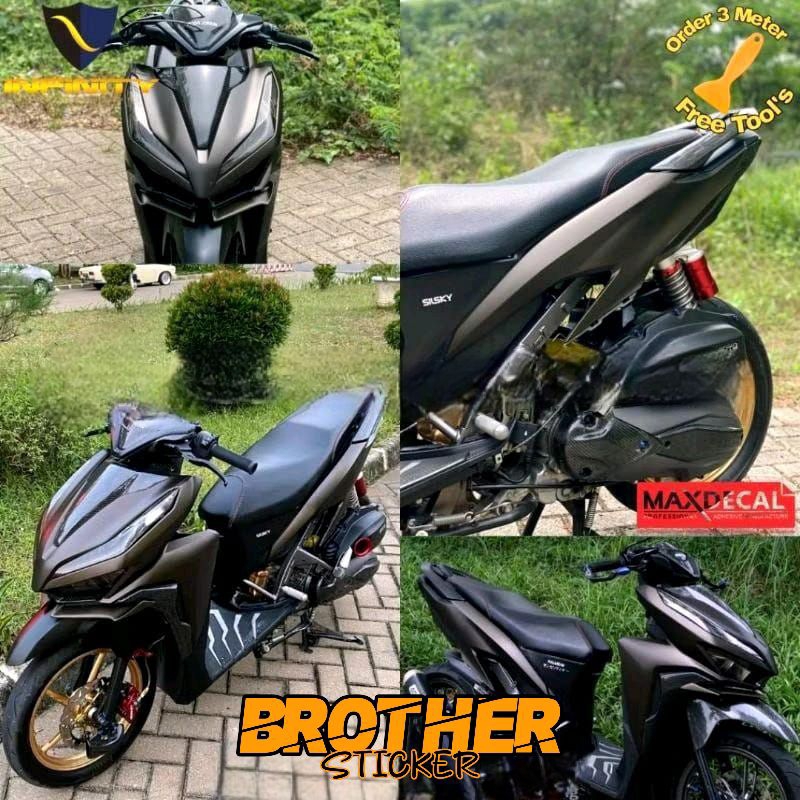 Stiker skotlet satin hitam doff/black chrome matte sticke scotlet hitam dop krom