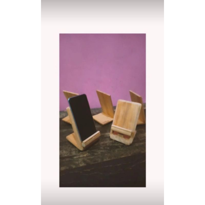 *Stand Holder kayu HP/Sandaran kayu HP*