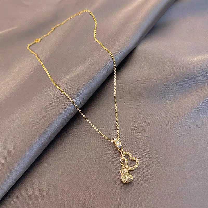 Kalung Juntai Gold Titanium Wanita Lapis Emas 23k Anti Karat Dan Awet Kalung Wanita Rantai Gold Kore