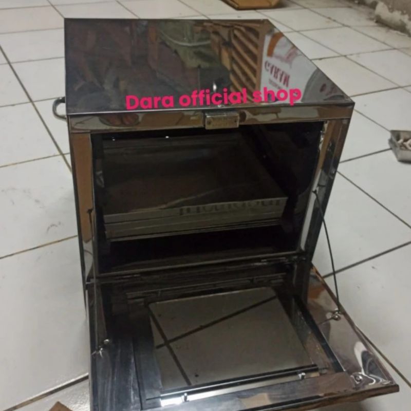 Ay00 Oven kompor tangkring 40x40 Stainless steel 3 susun rak Oven kue