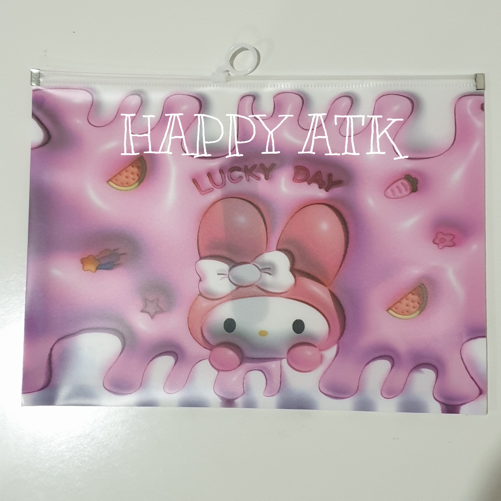 

MAP MIKA A4 / ZIP LOCK MAP PLASTIK / MAP MULTIFUNGSI KUROMI CINNAMONROLL MELODY KITTY