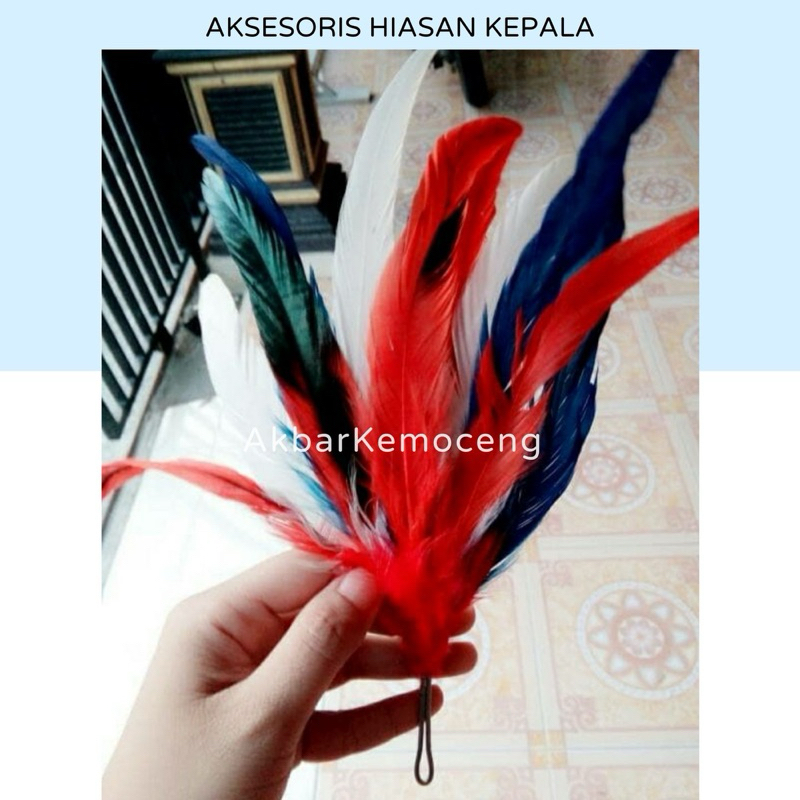Aksesoris hiasan kepala bulu asli kecil untuk drumband karnaval marching band tari hiasan kepala