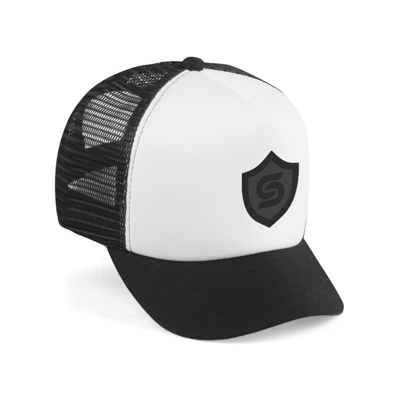 Topi Pria Lidah Pendek Trucker Hat Jaring Hitam Putih