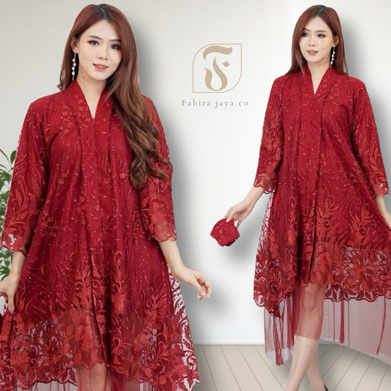 Dheefa - Midi dress pricilia Hijau botol - Dress kondangan - Dress wisuda - Dress korea - Dress rema