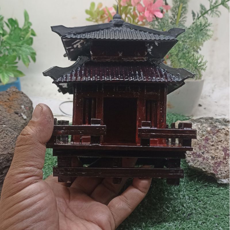 Miniatur rumah Jepang Asahi Aquascape paludarium