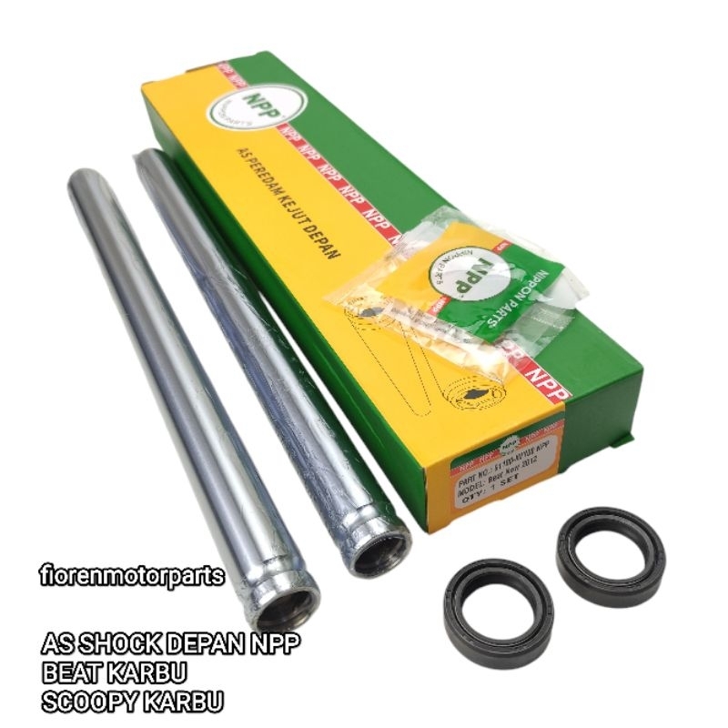 AS SHOCK DEPAN + SEAL SHOCK 1PASANG BEAT KARBU SCOOPY KARBU ORI NPP NIPPON PARTS 61100-KVY00