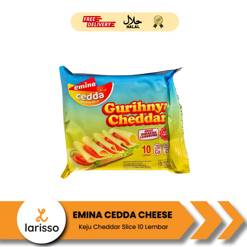 

Emina Cheese Slice Cedda 10 Lembar - Keju Cheddar Olahan - Keju Slice