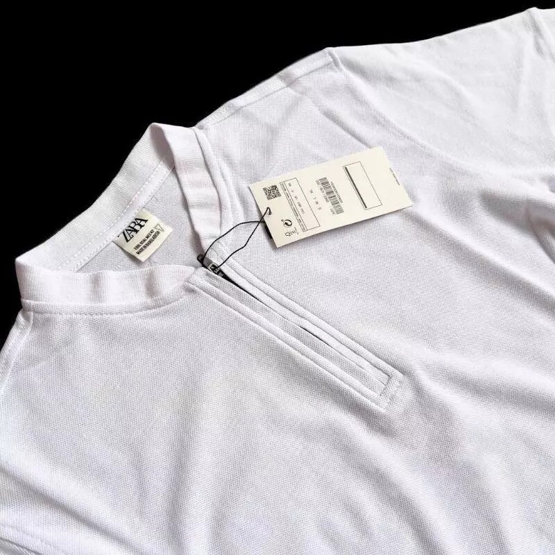 Kaos Polo Shirt Pria | Tshirt Kerah Sanghai | Atasan Ziper Polo Lengan Pendek | Polo Shirt Ziper