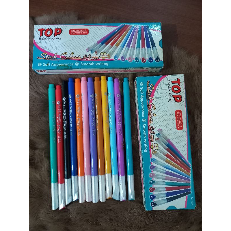 

PENA PULPEN TINTA TOP Stick Colors Soft Appearance & Smooth Writing PENA TOP PULPEN TINTA 0.4MM PENA TINTA WARNA WARNI 1LUSIN
