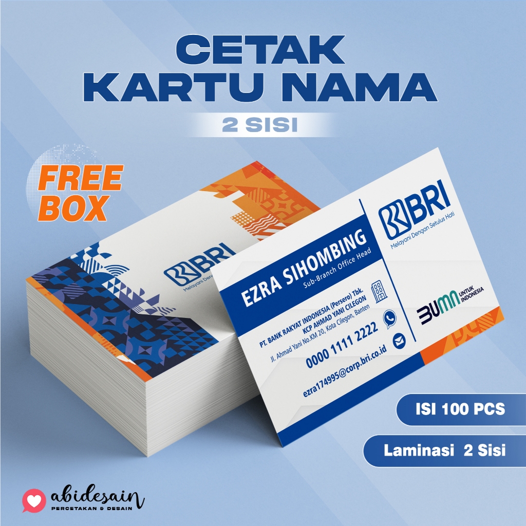 Cetak Kartu Nama - Custom - 2 Sisi
