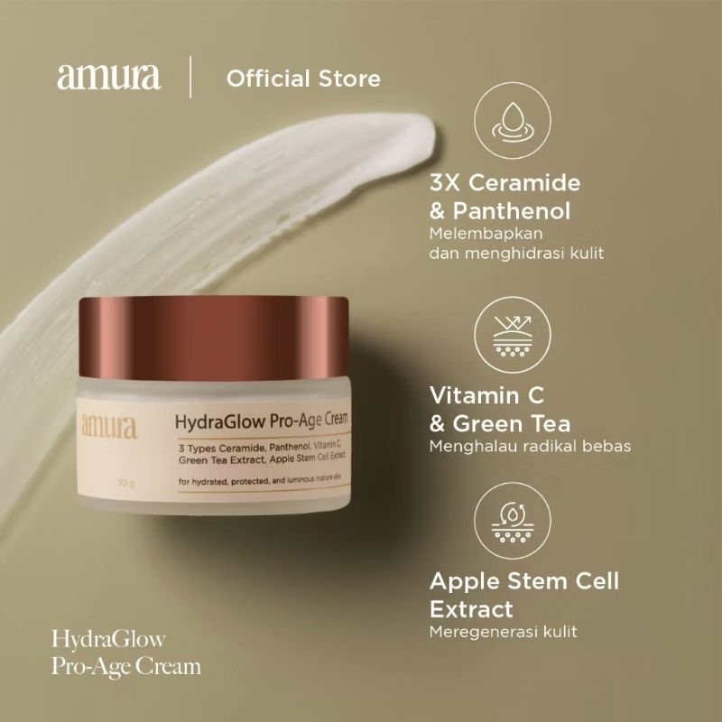 Amura Day Cream HydraGlow Pro Age Cream Wajah 3x Ceramide