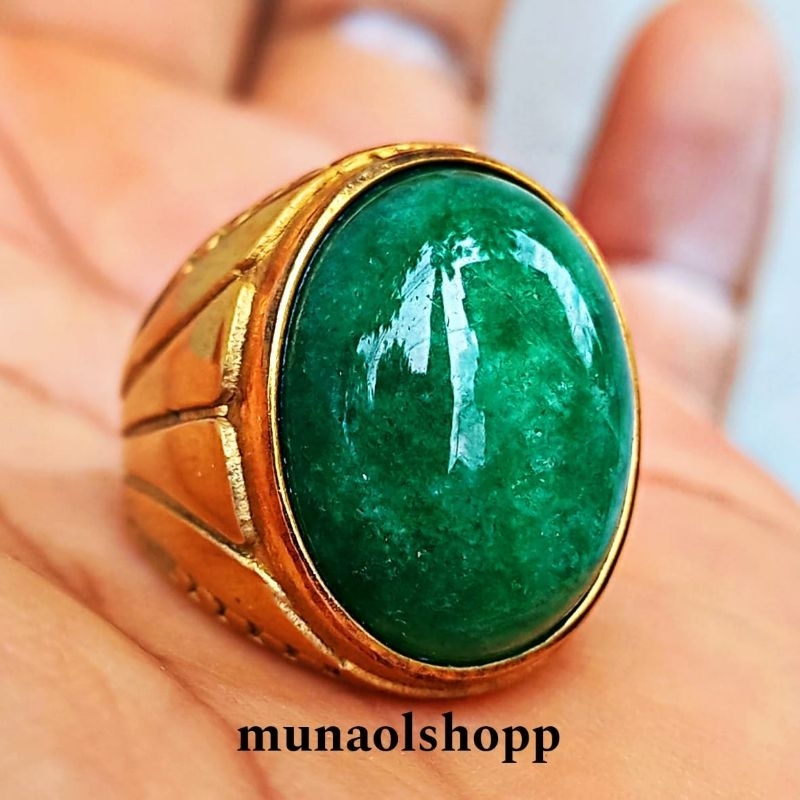 Cincin Batu Giok Burma Asli Natural Stone