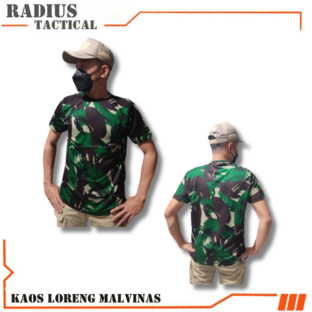 Kaos Loreng Pria Baju Kaos Doreng Baju Kaos Loreng TNI Kaos Hijau Botol Kaos Army Baju Loreng Tentar
