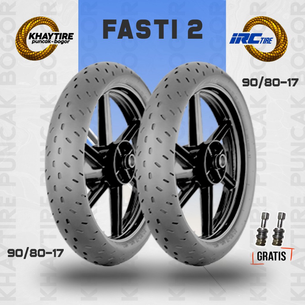 Sepasang Ban Tubles Motor Bebek IRC FASTI 2 90/80 dan 90/80-17