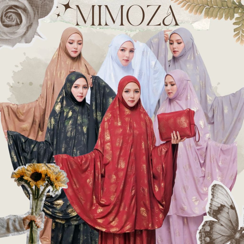 Azwa - Mukena Mimoza Motif Mukena Dewasa traveling mini pouch