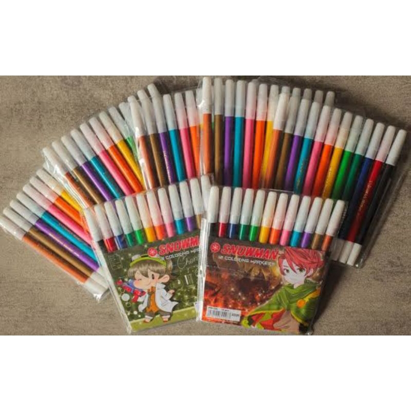 

SPIDOL KECIL 12 WARNA SNOWMAN COLORING MARKER PENCIL TYPE