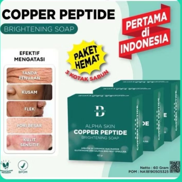 [PAKET HEMAT 3PCS] SABUN WAJAH COPPER PEPTIDE