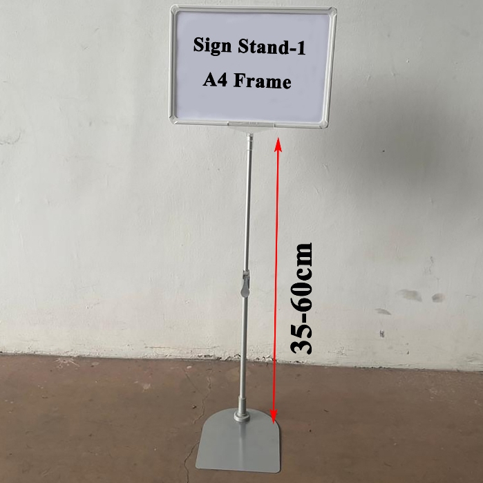 

SS -1 Standing Frame Telescopic -Stand Frame Portable Frame Display Promo Pop Up Frame Promosi Ukuran A4 With Sign Stand Papan Harga Promo Tiang Promo Berdiri A4 Minimarket