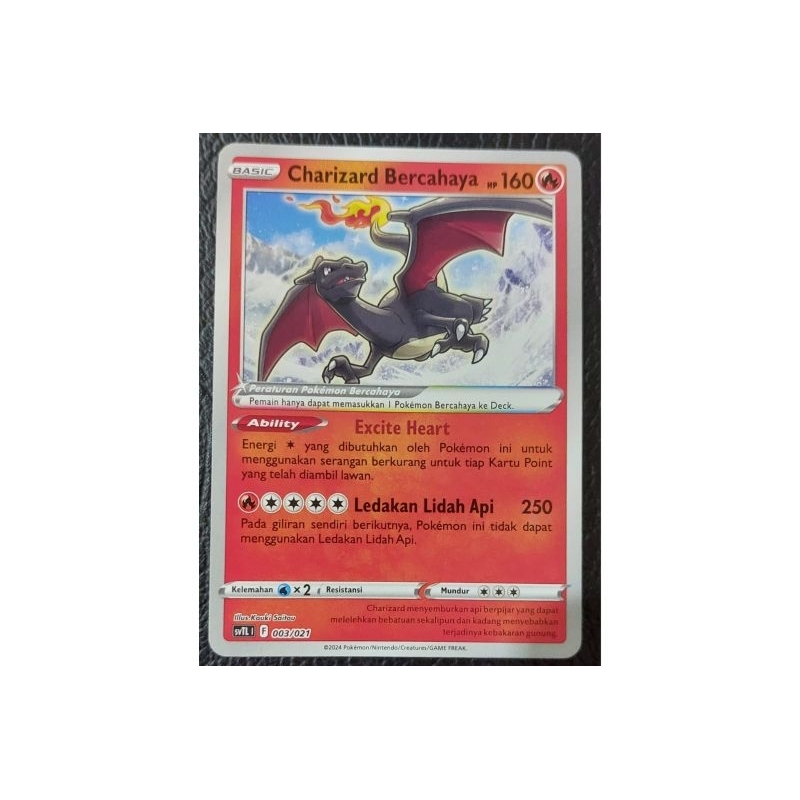 Kartu Pokemon TCG - Charizard Bercahaya (svTL) 003/021