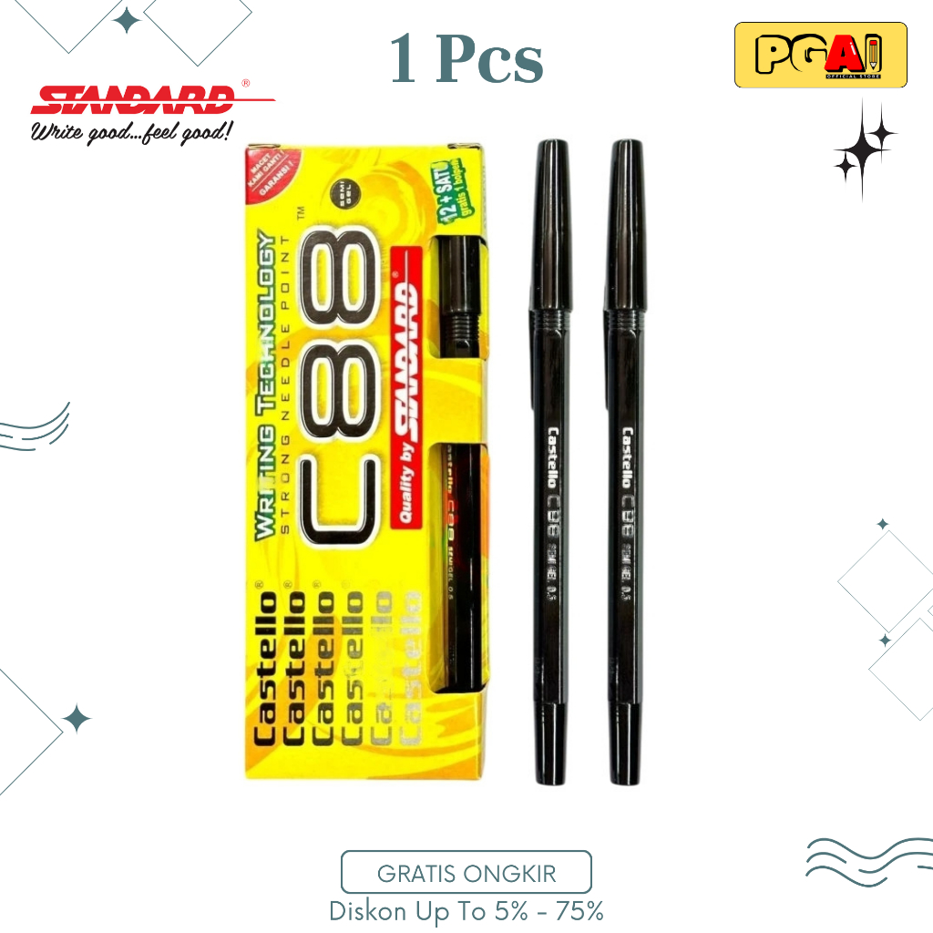 

(PGAI) PULPEN STANDARD C88 CASTELLO 0.5 MM 1 PCS ( ALAT TULIS / PEN / BALLPOINT / PENA )