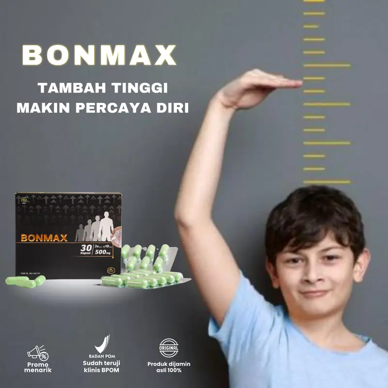 Bonmax Tambah tinggi Makin Percaya Diri Paket 2 Box Bonmax Kapsul Peninggi Herbal - Naik 5-15 cm - B