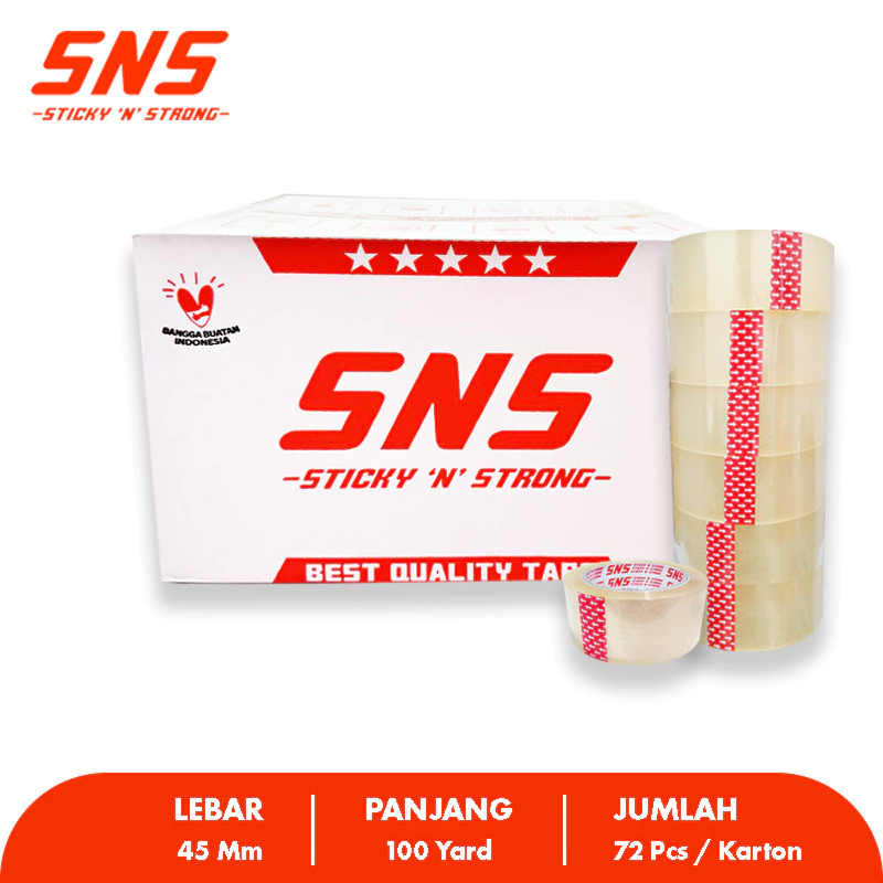 

100 Yard Lakban BENING SNS ORIGINAL 100% 2 inch x 90 Meter Isolasi 100Y 48mm x 90m 2inch Isolatip