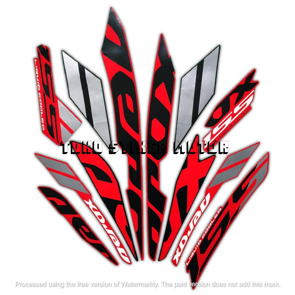 STRIPING STIKER LIST BODY MOTOR YAMAHA AEROX VVA 155 2019 2020 WARNA MERAH
