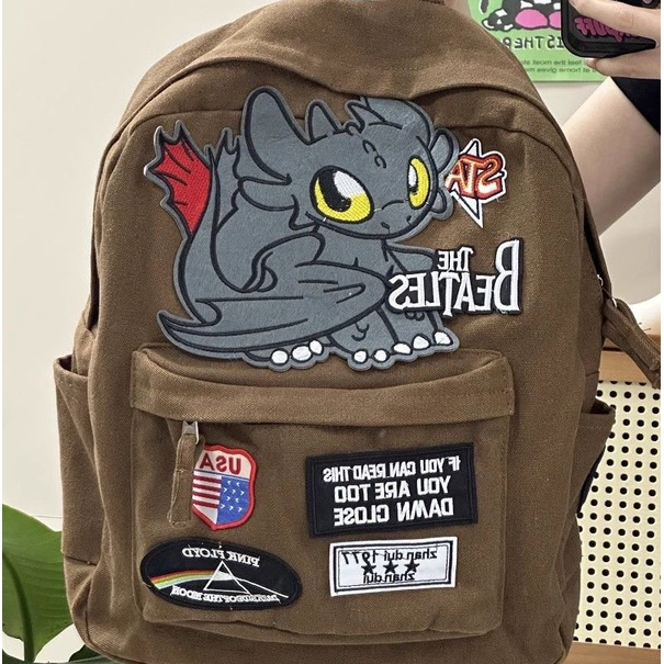 [COD] tas ransel retro Amerika baru / tas bahu wanita / tas sekolah wanita gaya perguruan tinggi (32