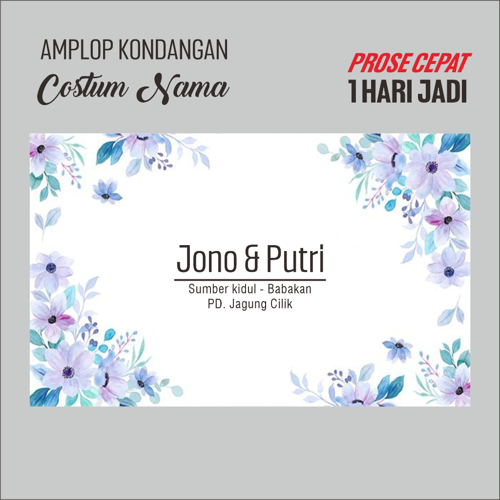 

Amplop Kondangan Costum Nama Sendiri Desain Minimalis | 1 pack isi 100 pcs Ukuran Sedang [15.2 CM X 9.5 CM] Harga Ekonomis
